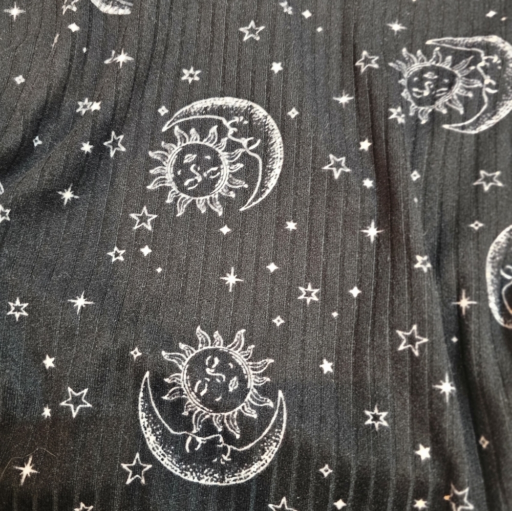 Celestial Print Ruched Drawstring Top | 1989 | Size M - Picture 2 of 8